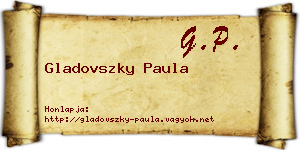 Gladovszky Paula névjegykártya